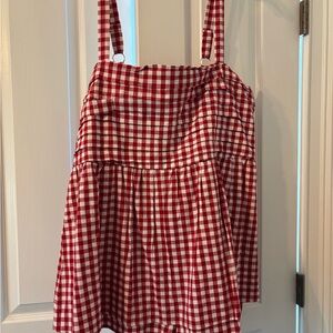 Red and White Gingham Dress